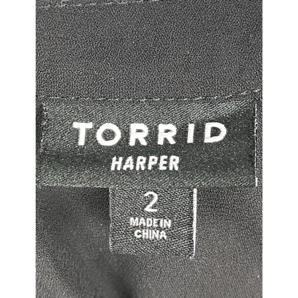 Torrid Harper Georgette Pullover 3/4 Sleeve Tunic Blouse Sheer Black - Size 2X‎ - Picture 9 of 10